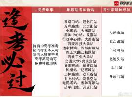【交通】高考期间，西安地铁及出租车送考乘车指南！